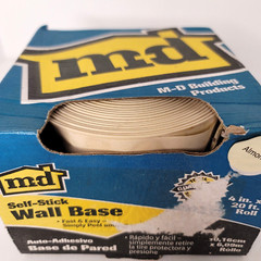 MD Building Products Self Stick Wall Base Almond 4″ x 20′ New
