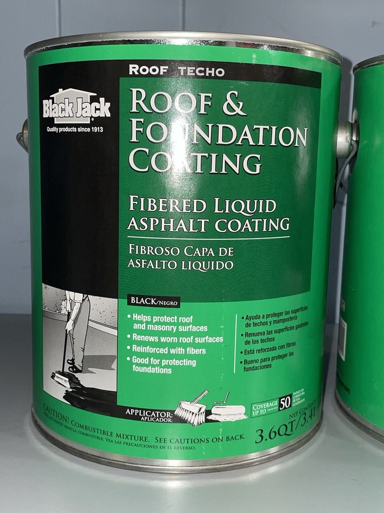 Black Jack 6125 Roof and Foundation Fibered Liquid Asphalt Coating 3.6QT – BLACK