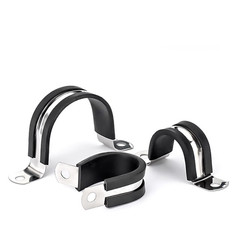 Rubber Lined U Type Clips 6~80mm Cable Mounting Hose Pipe Clamp Stainless Steel