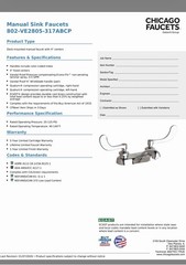 Chicago Faucet 802-VE2805-317 ABCP Lavatory Faucet Chrome Plated