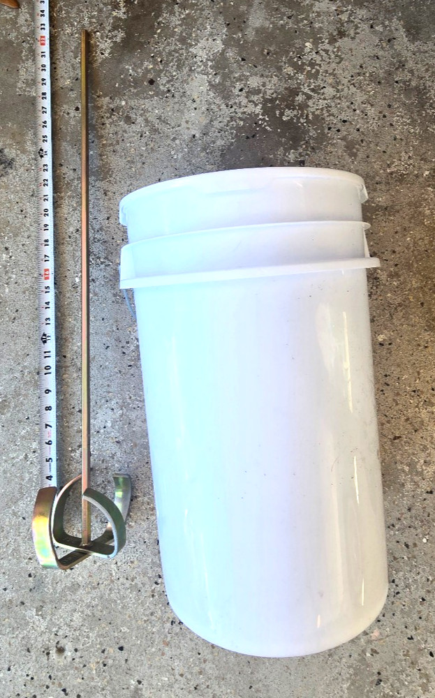 COMBO 6 Gallon Bucket SEAT+ 32″ HD Mixing Drill Shaft-MIX PAINT CONCRETE OR MUD