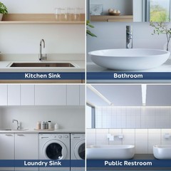 Waxman PlumbCraft 15-Piece Complete Bathroom Sink 24 inches x 4 inches, White