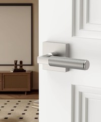 One Asidrama Brushed Satin Nickel Privacy Door Lever Handles for Interior Door