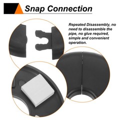 2pcs Wall Split Flange 44mm/1.7″ Self-Adhesive Plumbing Cover Plates Black