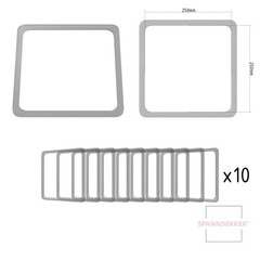 Pack Of 10 Plastic Square for Stretch Ceiling Fixture 250x250mm $3/pc