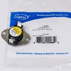 Supco L225-40 Heater Limit Thermostat Thermodisc Open On Rise