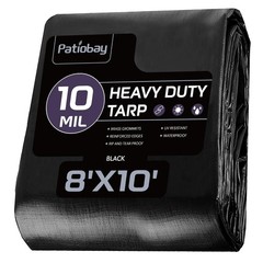 Tarp 8x10FT, 10 Mil, Heavy Duty Waterproof Tarps with Grommets Every 23.6″, 4…