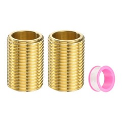 2Pcs, 1/2″ g Male Brass Pipe Fittings with Tape 1.2 Inch Length