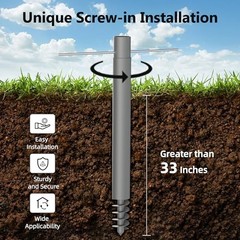 12 ft Heavy Duty Shade Sail Poles With D Clamps