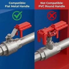 QWORK Ball Valve Lockout, Safety Lock, 1/2″ – 2-1/2″ Diameter, 2 2 Pack, Red