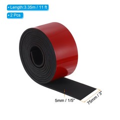11Ft x 3 Inch x 1/5 Inch Pipe Insulation Tape,2Pcs Rubber Tape, Black, Red