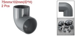 2 Pcs 2.5 Inch 90 Degree Elbow Pipe Fittings 2 Way, Grey