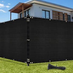 UIRWAY Privacy Screen Fence 4ft x 50ft Black, Heavy Duty 170GSM 90% Blockage …