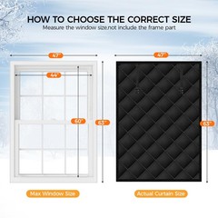 63″ x 47″ Thermal Window Cover，Oxford Fabric Window Cover for Winter, Window …