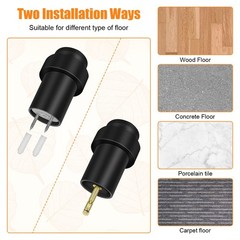 Door Stoppers, Floor Stop 2.5 Inch Cylindrical Black 2 Pack,