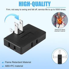 Romeda 3 Pack AC Flat Wall Outlet Extender Plug Adapter 3 Piece, Black