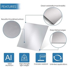 5052 Aluminium Sheet Plate Flat Thick 0.8 1 2 3 4 5 6 8 10 15mm Multiple Sizes