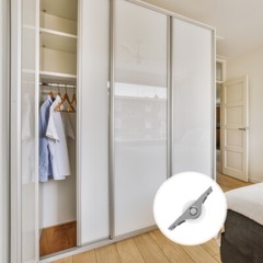4PCS Double Convex Sliding Door Roller Wardrobe Door Pulley Cabinet Door Wheel