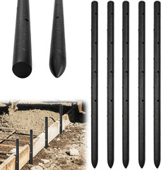 5PCS 17 Inch Steel Concrete Form Stakes Rebar Pins Heavy Duty Pointed Reusable X