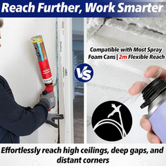 2-Pack 2m Spray Foam Nozzle Extension with Adjustable Tips for DIY Projects