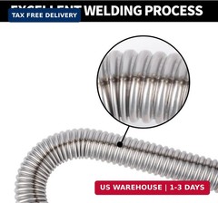23.6 Inches Stainless Steel Exhaust Hose, 2.5cm/ 1 In Fuel Tank Diesel Gas Vent
