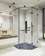 Primoon Pebble Ceramic Tiles 5 Sheets Heart-Shaped 12X12 Floor Tile Ceramic