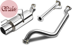 4 Inches round Muffler Tip Catback Exhaust System Compatible with 02-06 Nissan S