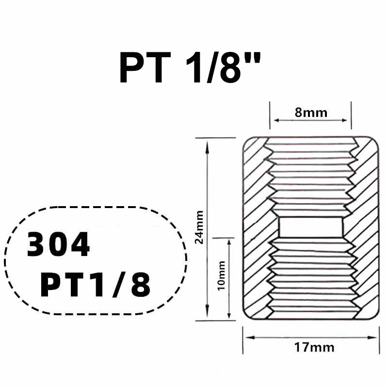 Stainless Steel Pipe Fittings BSP Threaded Adapter Full Socket Coupler Connector