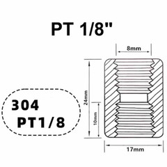Stainless Steel Pipe Fittings BSP Threaded Adapter Full Socket Coupler Connector