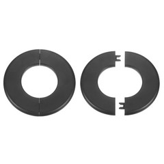 2pcs Wall Split Flange 64mm/2.5″ Self-Adhesive Plumbing Cover Plates Black