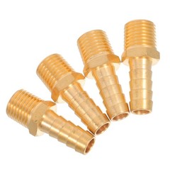 4pcs Barb End Adapter 1/4“ NPT To 3/8“ Barb Brass Hose Fitting Adapter