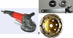 7″ concrete floor grinder dust shroud 4 diamond grinding cup wheel stone masonry