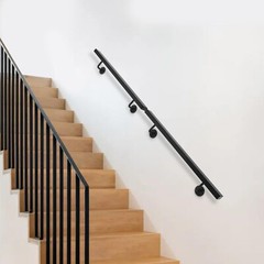 Stainless Steel Stair Rail 60″ – Pre-Drilled for Wood, Brick & Concrete Walls