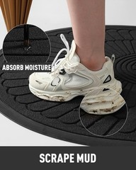 tchdio Door Mat Outdoor Indoor Entrance Doormat-Semicircular Durable Rubber N…