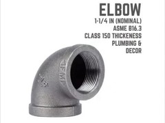 5 PACK! STZ Industries 1-1/4″ FIP Black Malleable Iron 90° Elbow