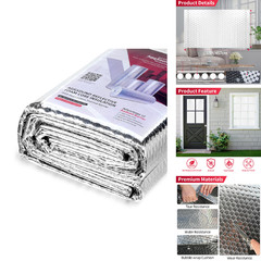 Aggsound Reflective Insulation Aluminum Foil Sheets 47.2 In X 15 Ft3Mm Bubble