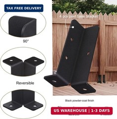 4Pcs Adjustable Deck Post Anchor Base Brackets Fit 1.5×1.5,2×2,2×4,4×4 Post,Heav