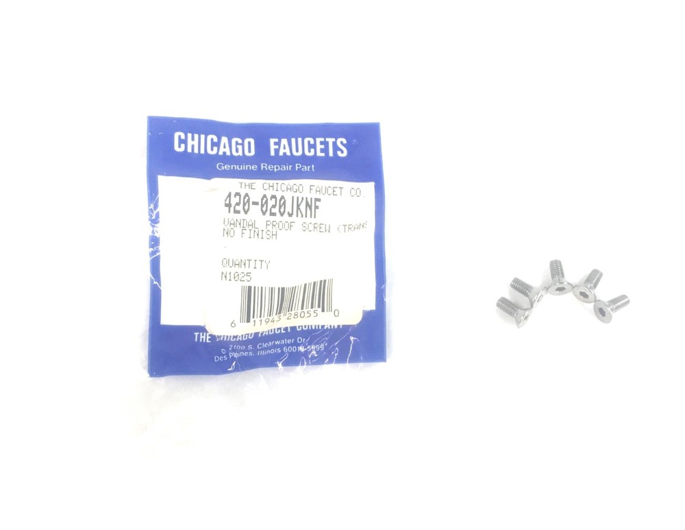 Chicago Faucets Vandal Proof Screw 420-020JKNF [Lot of 5] NOS