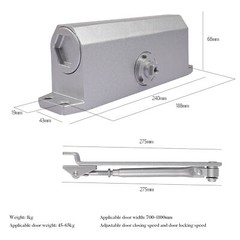 143-187lbs Automatic Commercial Door Closer Spring Hydraulic Auto Door-Closer