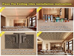 Drop in ceiling tile 3D Embossed wall panels PL82 Weather copper 10pcs/lot