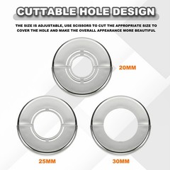 2pcs Wall Split Flange 0.98″ Plastic Round Split Flange Pipe Cover, Silver