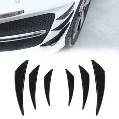 6PC Car Spoiler Canards Kit Universal Front Bumper Lip Splitter Glossy Black