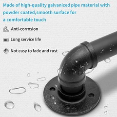 PNBO 7FT Industrial Wall Handrail, Staircase Railing 1.25″ Tube Diameter