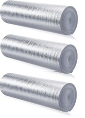 3 Rolls: 48×10′ Reflective Insulation Roll Foam Core Radiant Barrier Garage Door