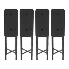 4PCS U-Shape Metal Post Base Holder, Wet Concrete Foundation Post Holder New