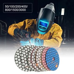 7PC 50/100/200/400/800/1500/3000# 4″ Dry Diamond Polishing Pad Sharpness A6W3