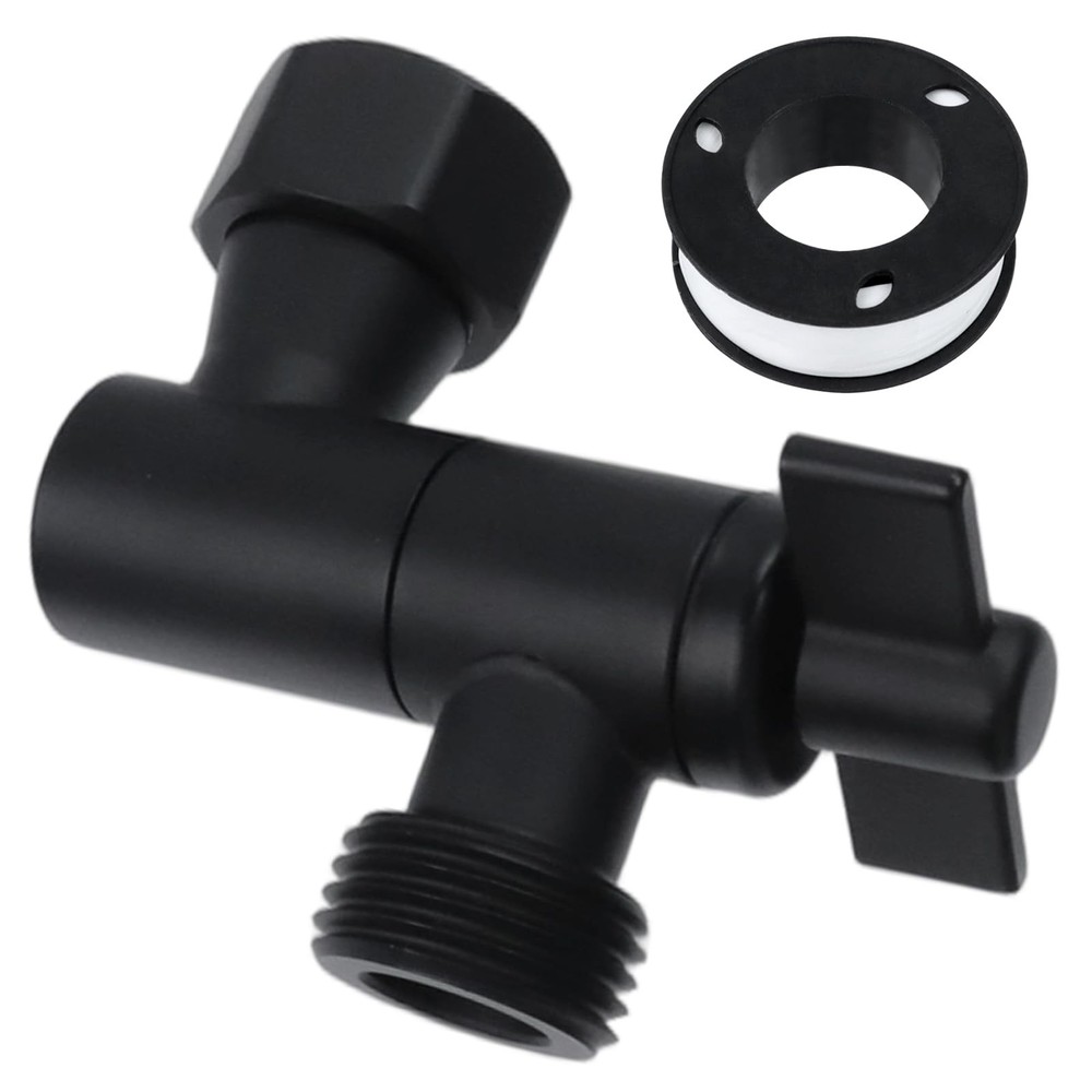 Chinflly Adjustable Shower Head Extension Adapter, 0.79 inches / 20 mm, Black