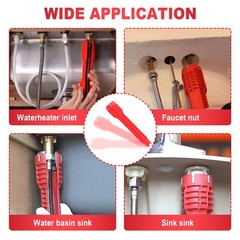 Aulpq 14-in-1 Faucet and Sink Installer Tool, Multi-functional Plumbing Red