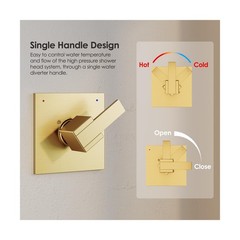 Replacement for Delta Shower Trim Kit Modern 14 Series, 6-Inch Brushed Gold S…