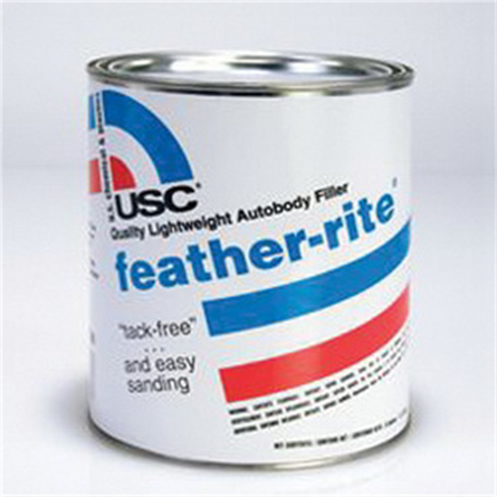 US Chemical FEATHER-RITE 21335 Lightweight Autobody Filler, 1 qt, Off-White, Li